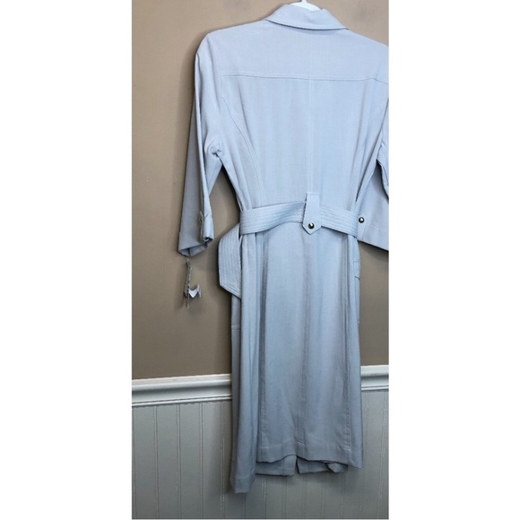 Sandra Darren Beige Trench Style Button Front Dress Size 8 NWT - Picture 2 of 6